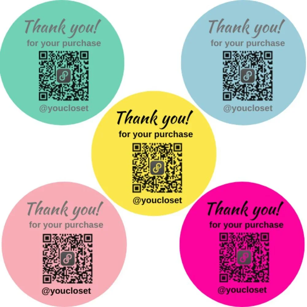 50 QR CODE STICKERS 100  2” Colorful QR  Stickers.